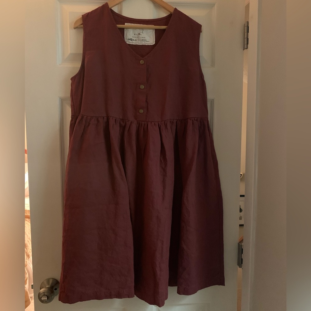 LIKE NEW! notPERFECTLINEN Mama Midi Dress - Large - Marsala Linen